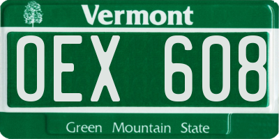 VT license plate OEX608