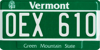 VT license plate OEX610