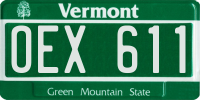 VT license plate OEX611