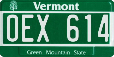 VT license plate OEX614