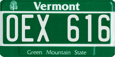 VT license plate OEX616