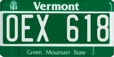 VT license plate OEX618