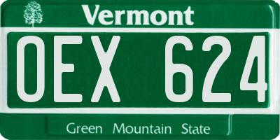 VT license plate OEX624