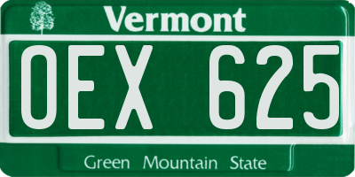 VT license plate OEX625