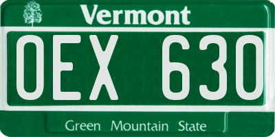 VT license plate OEX630