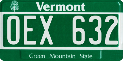 VT license plate OEX632
