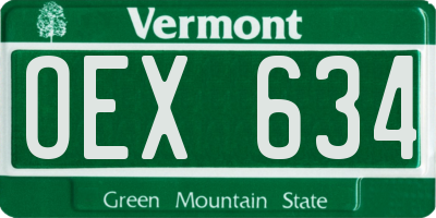 VT license plate OEX634