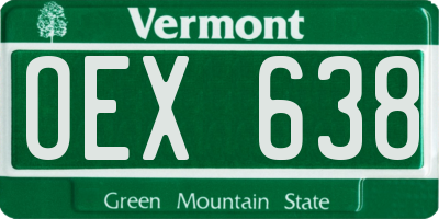 VT license plate OEX638