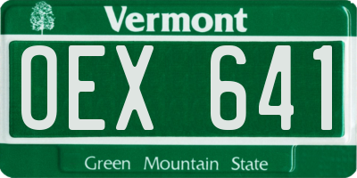 VT license plate OEX641