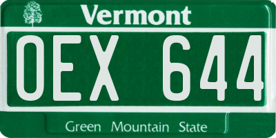 VT license plate OEX644