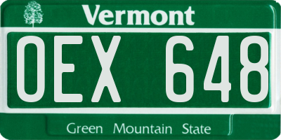 VT license plate OEX648