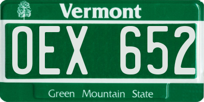 VT license plate OEX652
