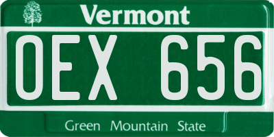 VT license plate OEX656