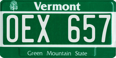 VT license plate OEX657