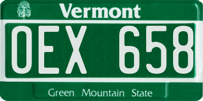 VT license plate OEX658