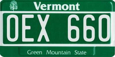 VT license plate OEX660