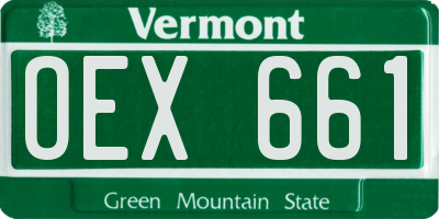 VT license plate OEX661