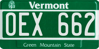 VT license plate OEX662