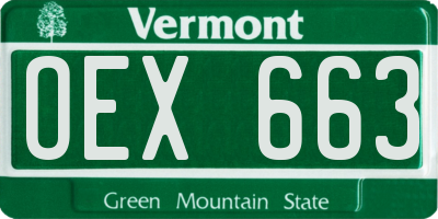 VT license plate OEX663