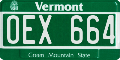 VT license plate OEX664