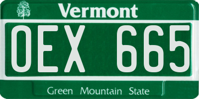 VT license plate OEX665