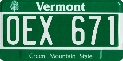 VT license plate OEX671