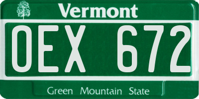 VT license plate OEX672