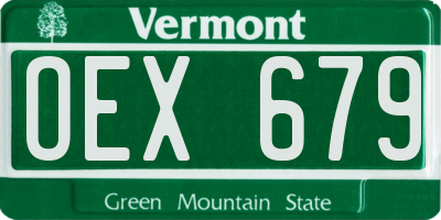 VT license plate OEX679