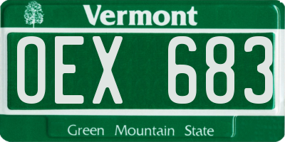 VT license plate OEX683