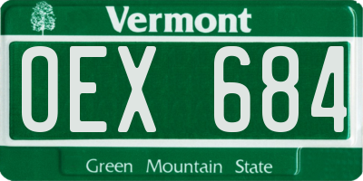 VT license plate OEX684
