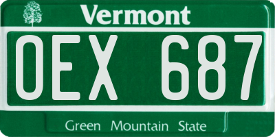 VT license plate OEX687