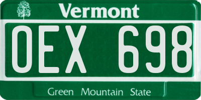 VT license plate OEX698