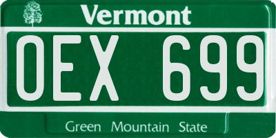 VT license plate OEX699