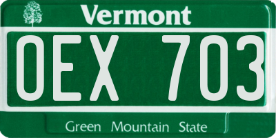 VT license plate OEX703