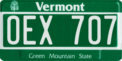 VT license plate OEX707