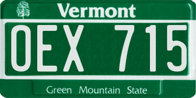VT license plate OEX715