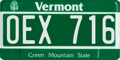 VT license plate OEX716