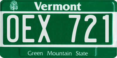 VT license plate OEX721