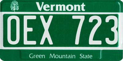 VT license plate OEX723