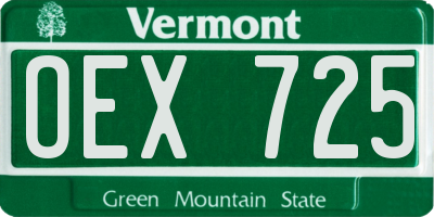 VT license plate OEX725