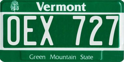 VT license plate OEX727