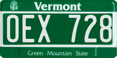 VT license plate OEX728