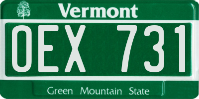 VT license plate OEX731