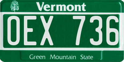VT license plate OEX736