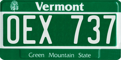 VT license plate OEX737