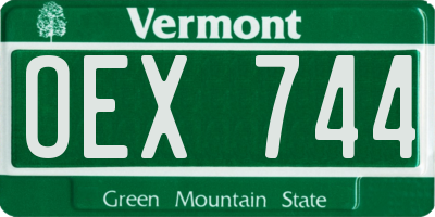 VT license plate OEX744