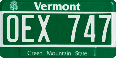 VT license plate OEX747