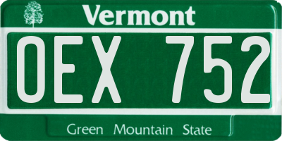 VT license plate OEX752