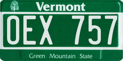 VT license plate OEX757