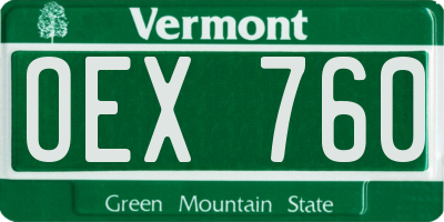 VT license plate OEX760